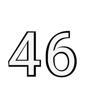 Black and white color numbers 46 png