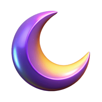 stunning traditional Crescent Moon 3D Render detailed png