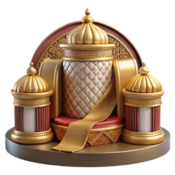 beautiful abstract Golden Throne with Red and Beige Accents professional png