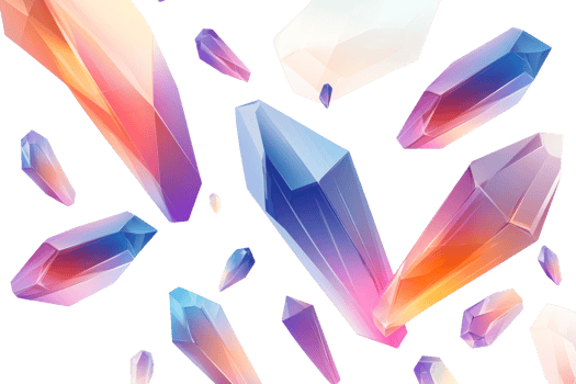Colorful crystals on a white background png