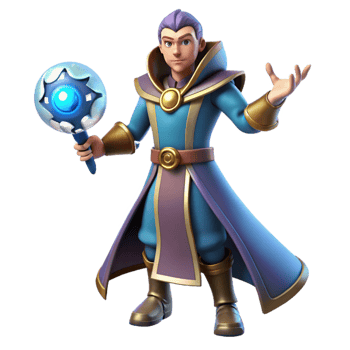 impressive contemporary 3D Render Young Wizard Fantasy Illustration professional png