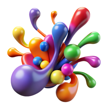 magnificent rustic Colorful Abstract Liquid Shapes professional png
