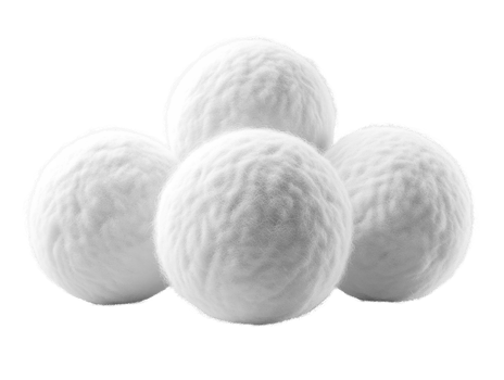 Fluffy white balls resembling snowballs, perfect for winter decor or crafts png