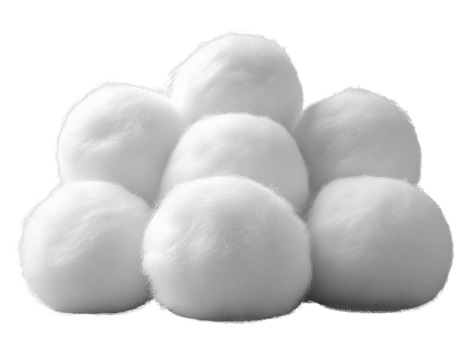 Soft cotton balls stacked in pyramid shape, ideal for crafts and beauty png