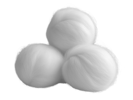 Soft white cotton balls stacked together, perfect for crafts and beauty png