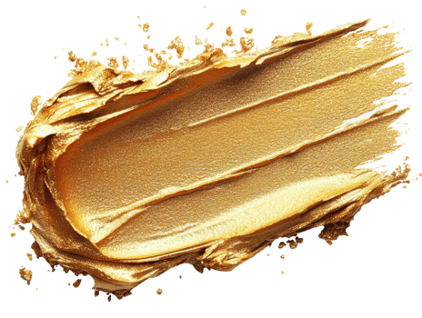Golden paint smear with glittery texture, ideal for artistic backgrounds png