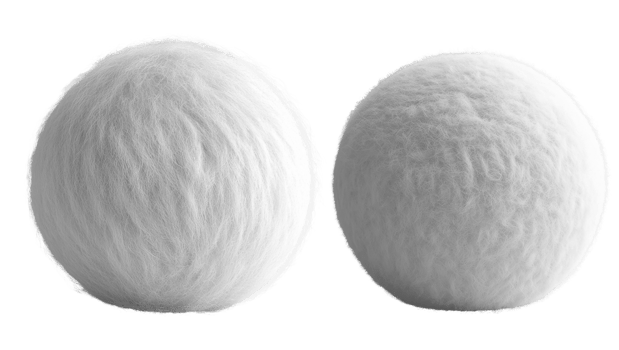 Fluffy white spheres made of soft material, perfect for crafts or decor png