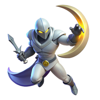 serene traditional 3D Render of a Knight with Crescent Moon detailed png