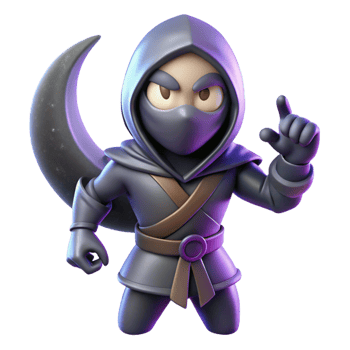 vibrant contemporary 3D Render Ninja Character Illustration authentic png
