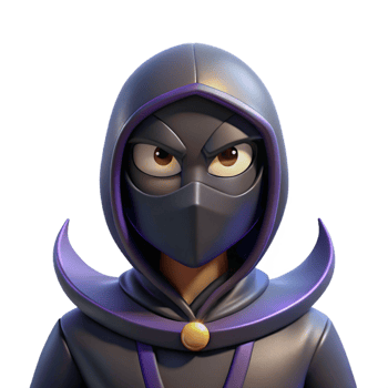 wonderful classic 3D Render Mysterious Ninja Cartoon 4K png