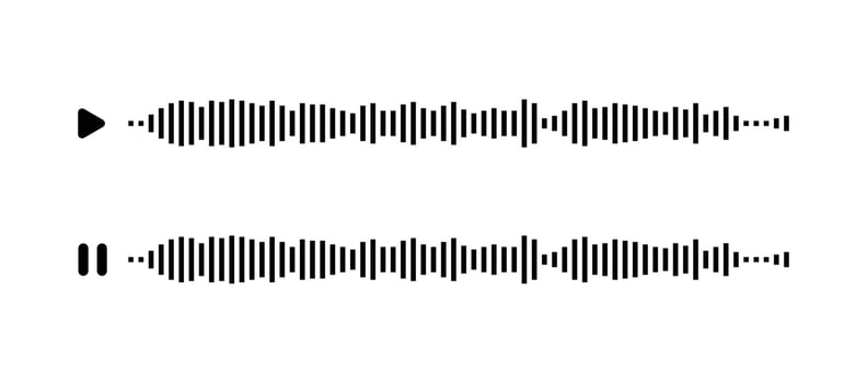 Sound wave illustration, voice message audio note concept vector