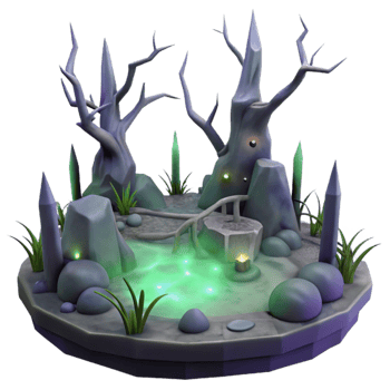 wonderful rustic Enchanted 3D Mystical Swamp Illustration high resolution png