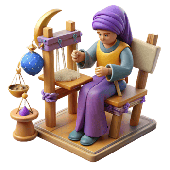 magnificent classic 3D Illustration of a Weaver at Work exclusive png