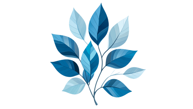 Blue leaves graphic design for nature themes png