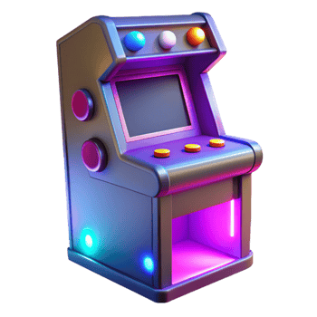 wonderful vintage Retro Arcade Game 3D Render 4K png