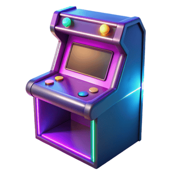 dramatic contemporary Retro Arcade Game Machine 3D Render original png