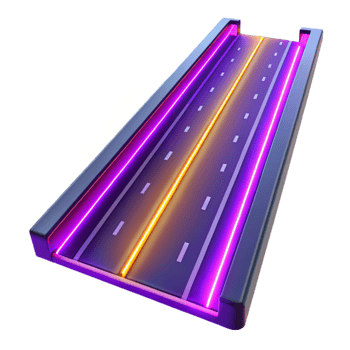 wonderful creative Neon Road Bridge 3D Render 4K png