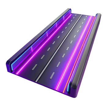 stunning rustic Neon Road 3D Illustration detailed png