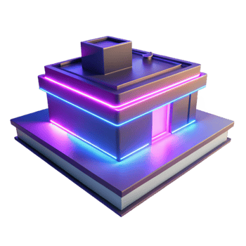 stunning creative Neon Building 3D Render premium png