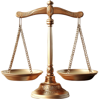Golden scales balance evenly with chains symbolizing justice and fairness png