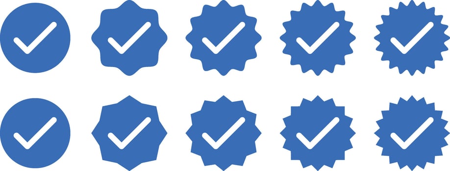 A set of blue check marks on a white background vector