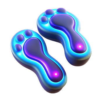 stunning modern Glowing Footprints 3D Render authentic png