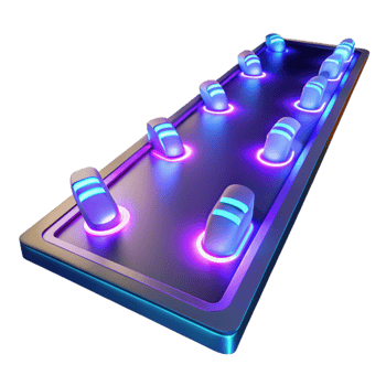 elegant minimalist Neon Glow 3D Render Futuristic Pods genuine png