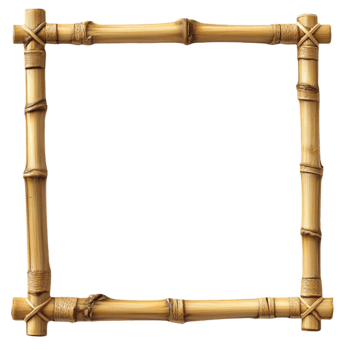 a bamboo frame with a transparent background png