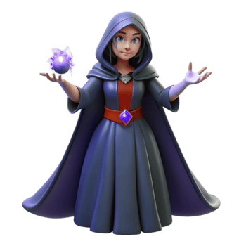 wonderful classic 3D Render Young sorceress Fantasy Magical high resolution png