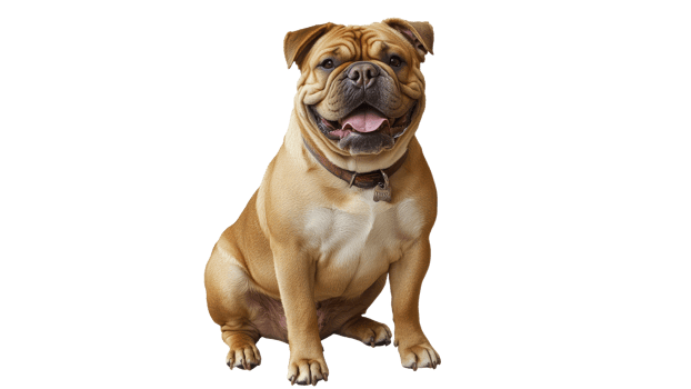 Happy dog poses for a cheerful portrait indoors png