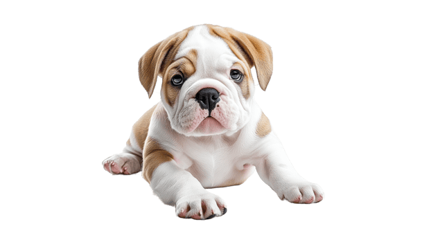 Cute puppy resting with big expressive eyes png