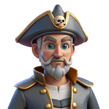 beautiful creative 3D Cartoon Pirate Captain Illustration high resolution png