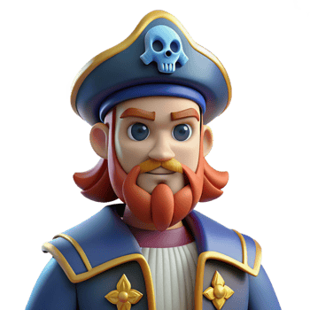 dramatic creative 3D Cartoon Pirate Captain Illustration original png