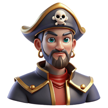 impressive classic 3D Cartoon Pirate Captain Illustration 4K png