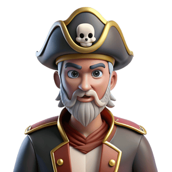 magnificent modern 3D Cartoon Pirate Captain Illustration high quality png