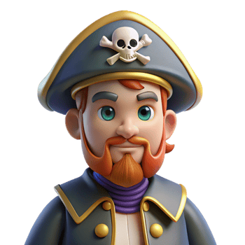 extraordinary traditional Jolly Roger Pirate Captain 3D Render 4K png
