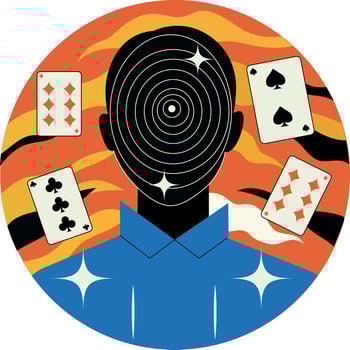 Gambling cards game illustration in flat style vector