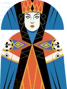 A flat illustration of game queen vector