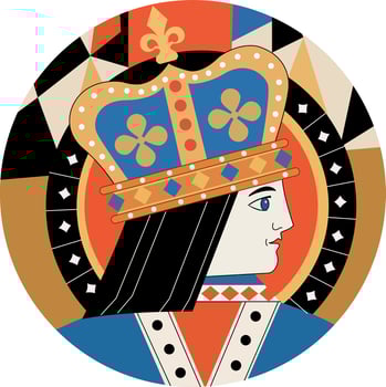 Crowned female character illustration in flat style vector