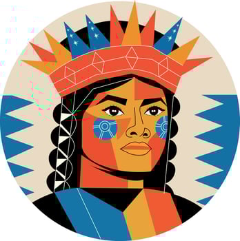 A flat style illustration of crowned lady vector