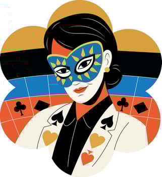 Mask woman illustration in flat style vector