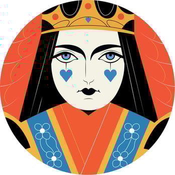 Queen face illustration in flat style vector