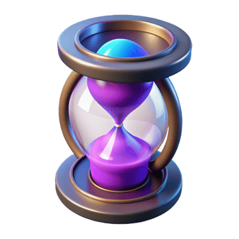 elegant contemporary 3D Render of a Purple Hourglass professional png