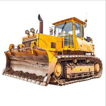 Powerful Yellow Bulldozer on Construction Site Moving Earth png