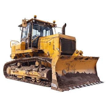 Powerful Yellow Bulldozer at Construction Site png