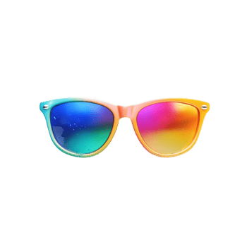 Rainbow Lens Sunglasses Transparent Background png