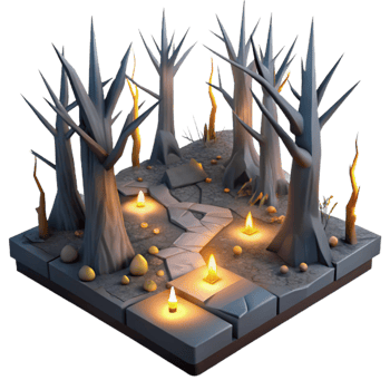 wonderful minimalist Enchanted Forest Path 3D Illustration genuine png