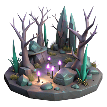dramatic rustic Enchanted Forest 3D Model genuine png