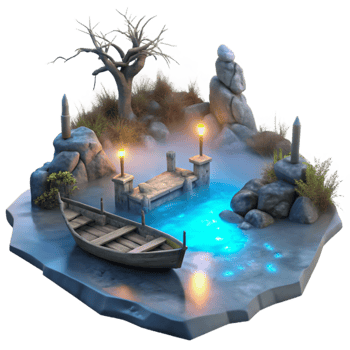 magnificent creative Enchanted River 3D Game Asset high resolution png