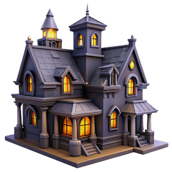 extraordinary abstract 3D Model Haunted House Illustration original png